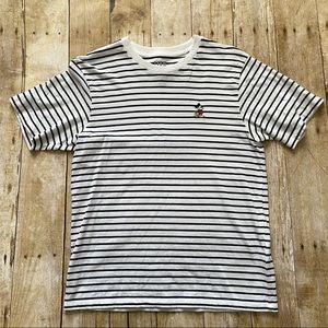 Uniqlo Black and White Striped Short Sleeve Tee